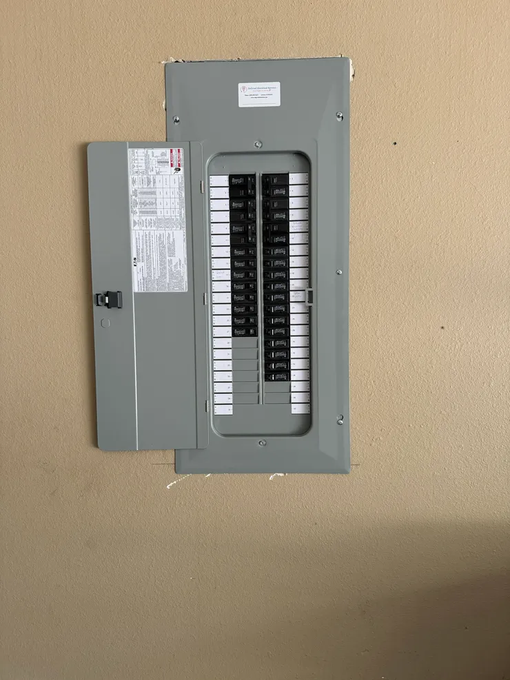 Indoor electrical panel upgrade.
