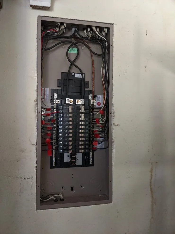 An inside electrical panel upgrade.