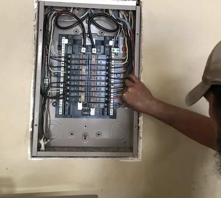 An interior electrical panel upgrade.