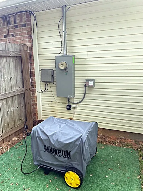 50 amp portable generator connection, interlock style.