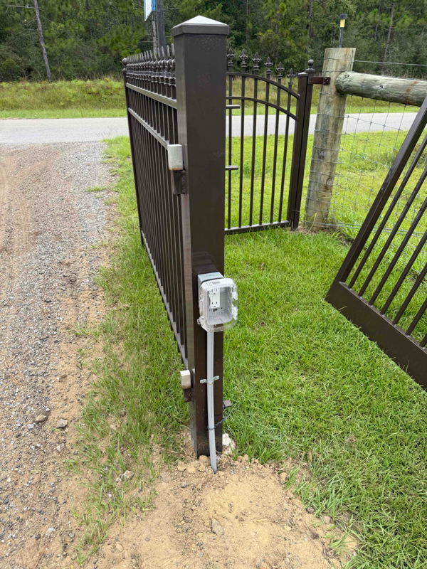 Outside GFCI receptacle in weather resistant in use cover.